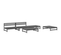 vidaXL 5 Piece Garden Lounge Set Black Solid Wood Pine