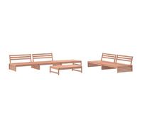 Garden Lounge Set Outdoor Modular Sofa Set 6 Piece Solid Wood Pine vidaXL