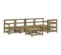 Garden Lounge Set Outdoor Modular Sofa Set 6 Piece Solid Wood Pine vidaXL