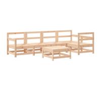 Garden Lounge Set Outdoor Modular Sofa Set 6 Piece Solid Wood Pine vidaXL