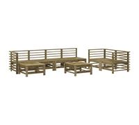 vidaXL Garden Lounge Set Outdoor Modular Sofa 8 Piece Impregnated Wood Pine