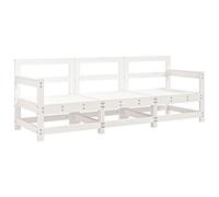 Garden Lounge Set Outdoor Sectional Sofa 3 Piece White Solid Wood Pine vidaXL