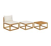 Garden Lounge Set Outdoor Sofa 3 Piece with Cushions Solid Wood Acacia vidaXL