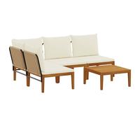 Garden Lounge Set Solid Acacia Wood & Rope Sofa Outdoor Furniture Patio vidaXL