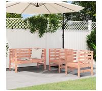 Garden lounge set Solid pine natural douglas 61.5x53x71cm 3pc rustic slatted set