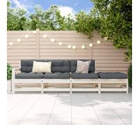 Garden lounge set Solid pine wood 62 x 66 x 70.5 cm 4pc White/Grey Modular sets