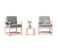 Garden lounge set Solid pine wood Natural Douglas 40x38x28.5 cm slatted 3pc set