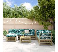 Garden Lounge Set Solid Pinewood Dark Brown 63.5x63.5x60cm Modular 7-piece Patio