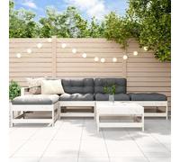 Garden Lounge Set White Pine Solid Pinewood 66x62x70.5cm Modular Slatted Corner