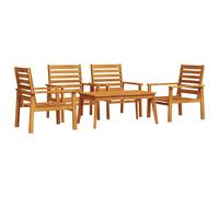 (brown, 4x chair + table) vidaXL Garden Lounge Set with Cushions Outdoor Lounge Set Solid Wood Acacia