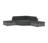 Garden Lounge Set with Cushions Poly Rattan Outdoor Sofa Set 6 pcs vidaXL