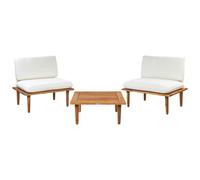 Garden Lounge Set with Table 2 Seater FRASCATI Off-White Certified Acacia Wood Modular