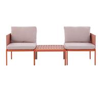 Garden Lounge Set with Table 2 Seater TERRACINA Orange Metal