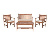 Beliani Garden Lounge Set With Table 4 Seater Altidona Off-White Acacia Wood
