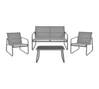 Garden Lounge Set with Table 4 Seater BARREA Grey Metal
