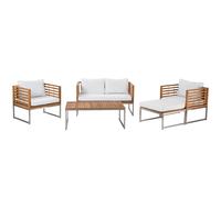 Garden Lounge Set with Table 4 Seater BERMUDA Acacia Wood Brown