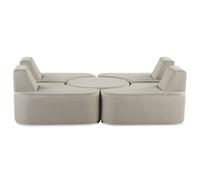 Beliani Garden Lounge Set With Table 4 Seater Fabro Modular Light Grey, Grey