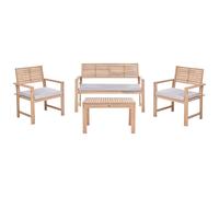 Garden Lounge Set with Table 4 Seater FIAMES Certified Acacia Wood Grey