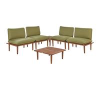 FRASCATI 4 Seater Garden Lounge Set with Table Olive Green Certified Acacia Wood Modular