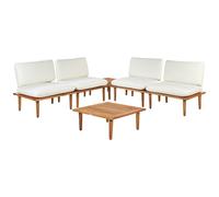 FRASCATI 4 Seater Garden Lounge Set with Table Off-White Certified Acacia Wood Modular