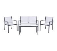Garden Lounge Set with Table 4 Seater TAVOLETO Metal Grey