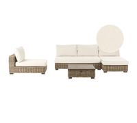 Beliani Garden Lounge Set With Table 4 Seater Varallo Modular Rattan Grey Left Hand