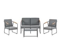 Garden Lounge Set with Table 4 Seater VEZZANA Grey Metal