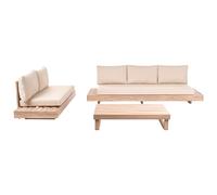 Garden Lounge Set with Table 5 Seater MARETTIMO Certified Acacia Wood Beige