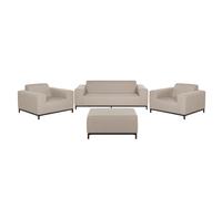 Beliani Garden Lounge Set With Table 5 Seater Rovigo Beige