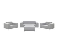 Beliani Garden Lounge Set With Table 5 Seater Rovigo Light Grey, Grey