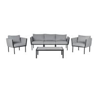 Garden Lounge Set with Table 5 Seater SKALA Metal Dark Grey