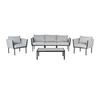 Garden Lounge Set with Table 5 Seater SKALA Metal Light Grey