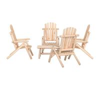 Garden Lounge Set Wooden Outdoor Table and Chairs Solid Wood Spruce vidaXL