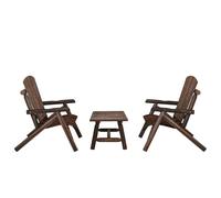 (dark brown, 2x bench + table) vidaXL Garden Lounge Set Wooden Outdoor Table and Chairs Solid Wood Spruce
