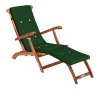 Garden lounger Queen Mary® acacia FSC®-certified in ushion green