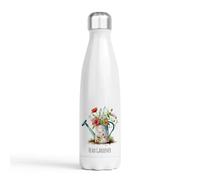 Garden Lover's drinks bottle - Stainless Steel Double-Walled - Hand-Printed in the UK - Hot & Cold Drink Bottle - 500ml - Watercolour Floral Designs