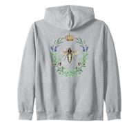 Garden Lovers Gardener's Bee Wreath Crown Queen Floral Zip Hoodie