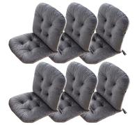 Garden Low-Back Chair Cushs with Elastic Str 6-Piece Grey Seat Pads for Dining Office Patio Recliner and Armchair t and Support (80x45cm)