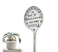 Garden Marker Friendship Gift, Silver Stamped Spoon Plant Markers, Funny Humor Plant Label Gift, Creative Plant Markers Spoon for Plants, Herbs or Flowers (Friends are The Gardeners of Our Soul)