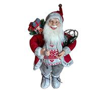 Garden Market Place 60cms Tall Father Christmas Figure With a Sack of Presents and Snow Shoes - Rustic Santa Style