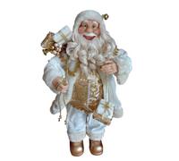 Garden Market Place 60Cms Tall Father Christmas Figure With Presents - White Santa Style