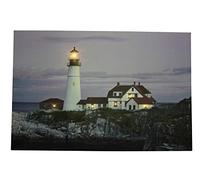 Garden Market Place Large Lighthouse Canvas Picture Print With 6 LED Lights