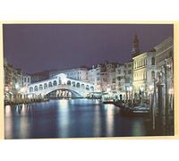 Garden Market Place Large Rialto Bridge Scene in Venice, Canvas Picture Print with LED Lights, Multi, 60x40x1