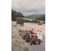 Garden Market Place Massey Ferguson MF35 Tractor and Trailer Canvas Picture Print