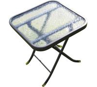 Garden Market Place Metal Framed Glass Top Folding Garden Side Table