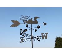 Garden Market Place Weathervane - Ducks Steel Weathervane With Ground Spike And Wall Fixing.