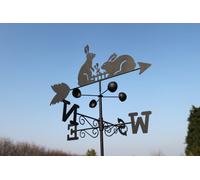Garden Market Place Weathervane - Rabbit Steel Weathervane With Ground Spike And Wall Fixing.