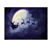 Garden Marketplace Christmas Canvas Print - Santa Sleigh Scene - 40 x 30cm | Battery Powered Festive Wall Art with LED Lights - Stretched Wooden Frame for Indoor Christmas Decor