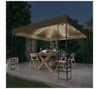 Garden Marquee 3x3m Taupe Polyester PA-Coated Canopy Powder-Coated Steel Frame
