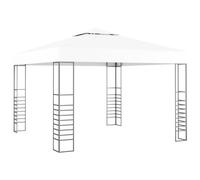 Garden Marquee 3x3m White Polyester Canopy, Powder Steel Frame, Double-Vented 2m
